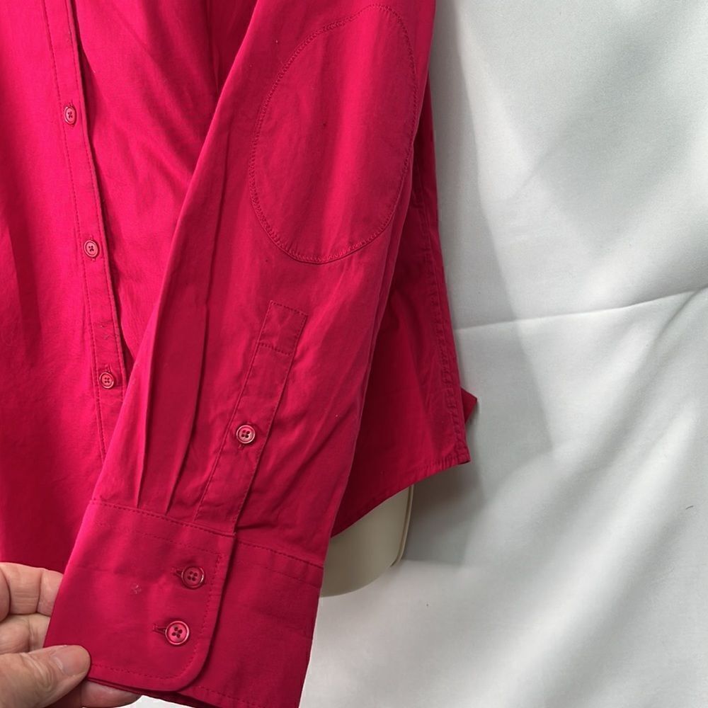 Talbots Fuchsia Pink Button Front Stretch Blouse … - image 5